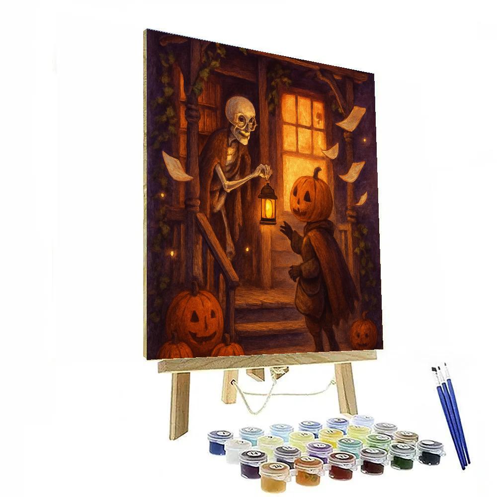 Haunted Bookshop Porch At Dusk Paint by numbers kits