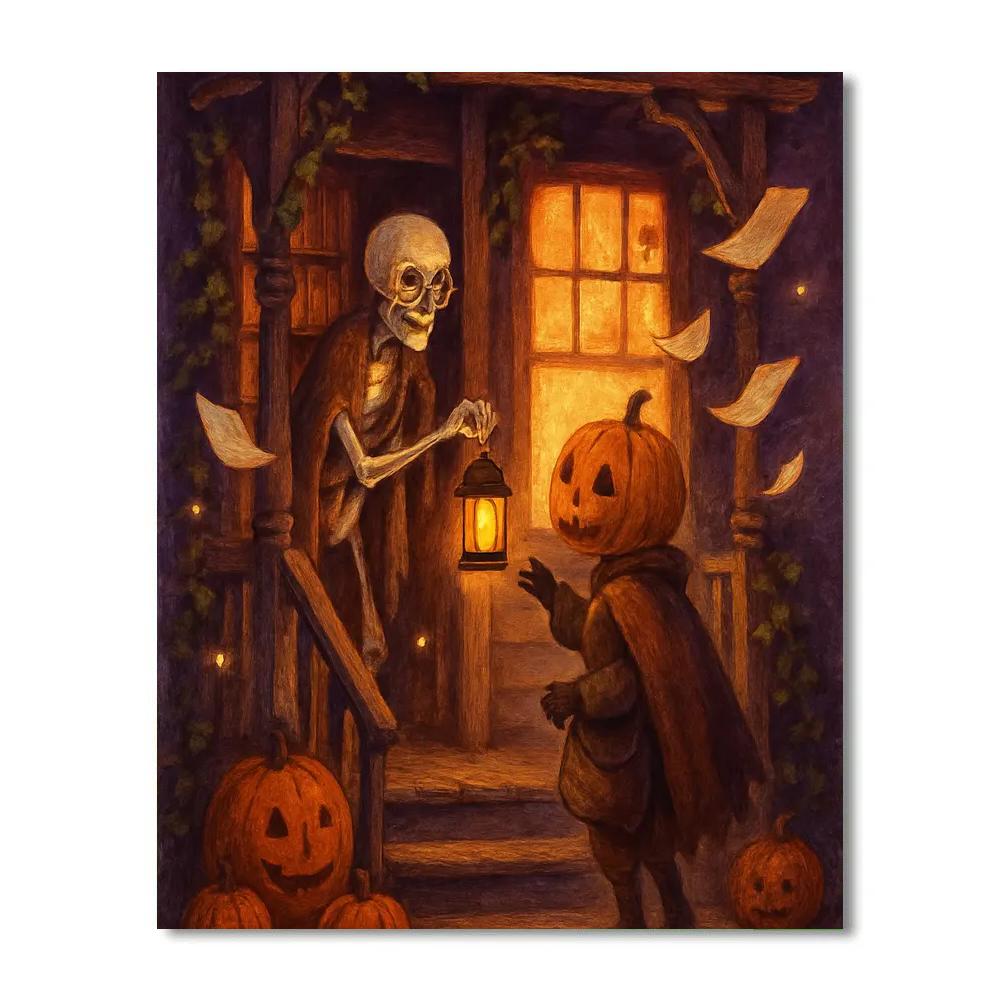 Haunted Bookshop Porch At Dusk Paint by numbers kits