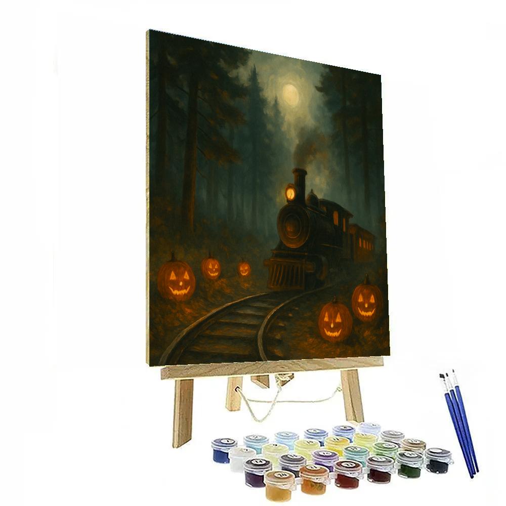 Autumn Train Through The Candlelit Hollow Numbered painting kits