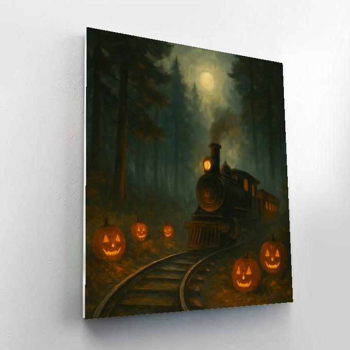 Autumn Train Through The Candlelit Hollow Numbered painting kits