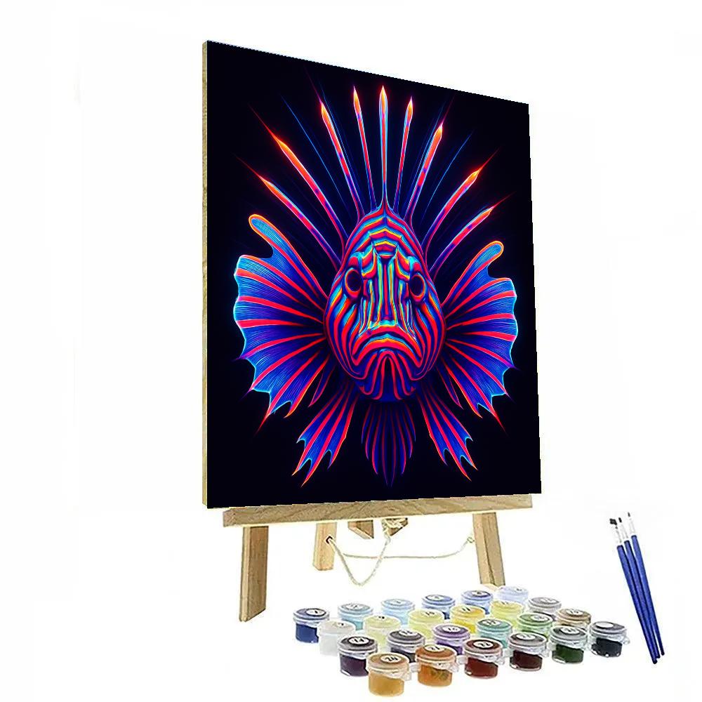 Neon Reef Crown Lionfish Paint by numbers kits
