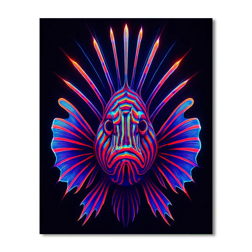 Neon Reef Crown Lionfish Paint by numbers kits