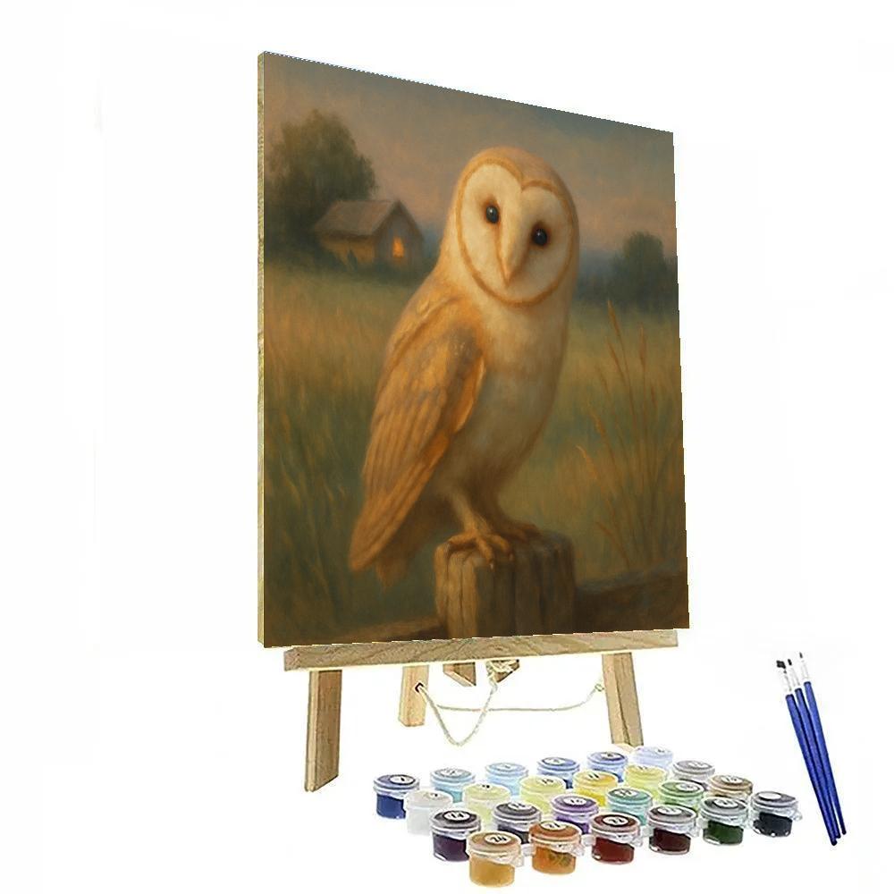Barn Owl Hearthlight In The Meadow Edge Numbered painting kits