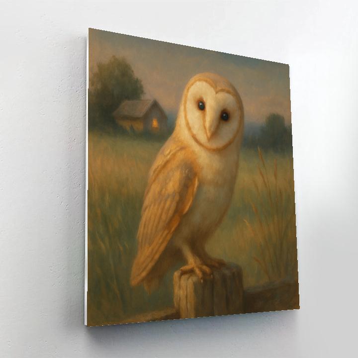 Barn Owl Hearthlight In The Meadow Edge Numbered painting kits