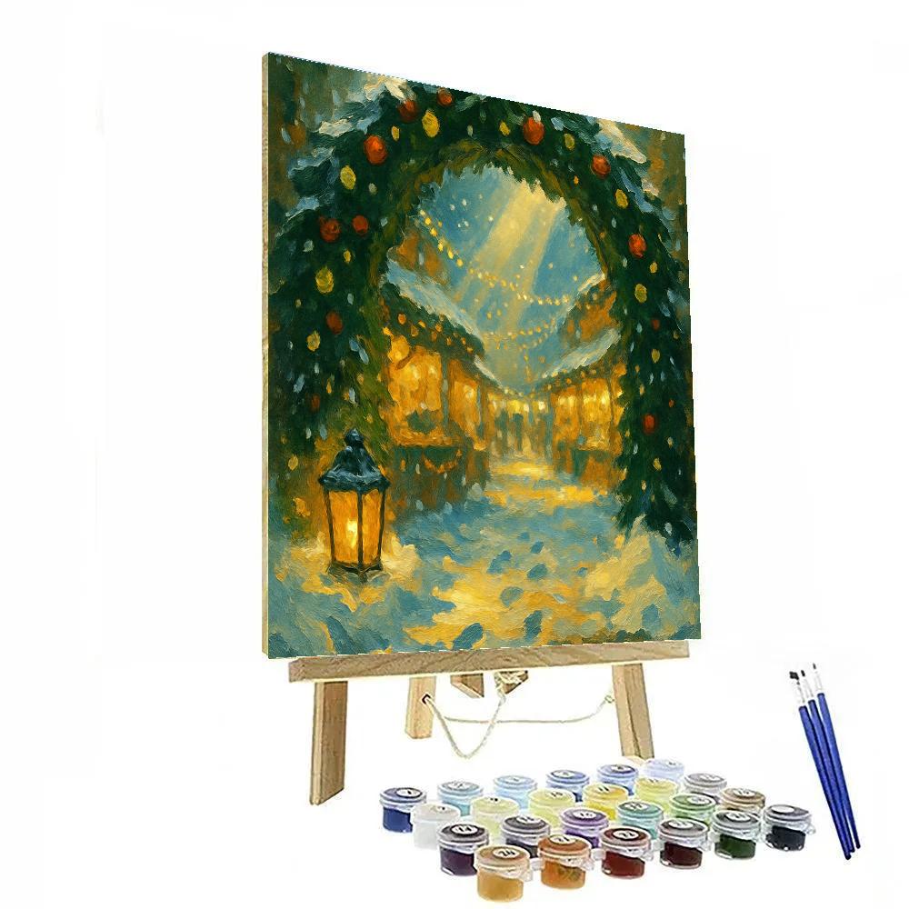 Evergreen Gate To The Winter Market Lane painting number kit