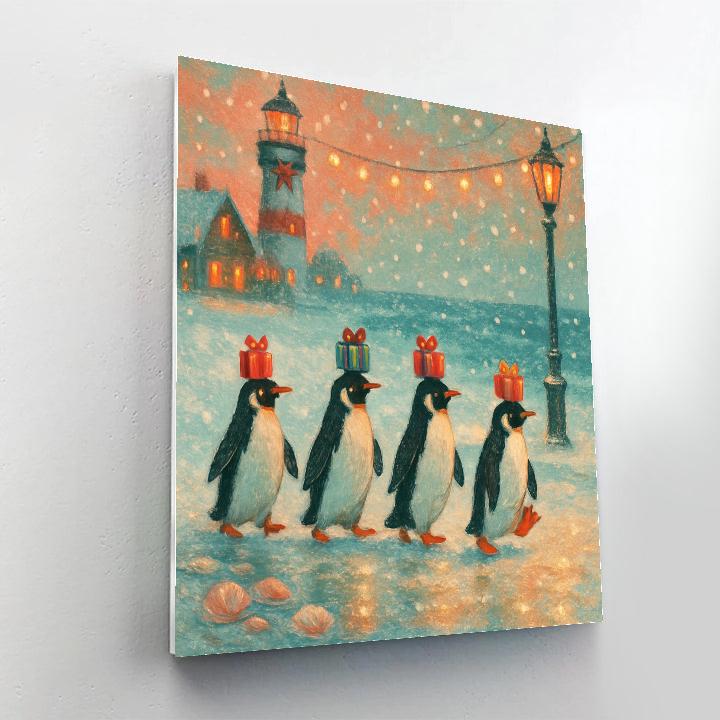 Penguin Gift Couriers By Seaside Lights DIY paint by numbers