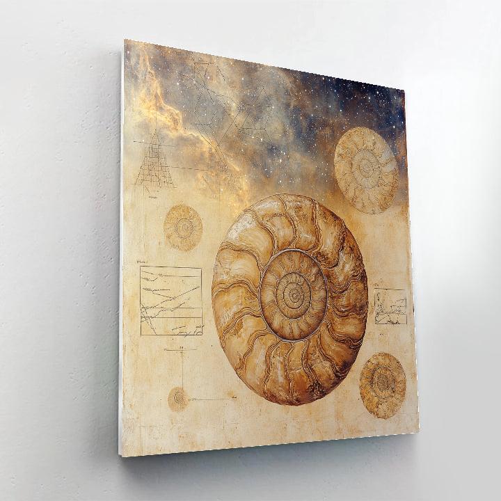 Leonardo Da Vinci Inspired Fossil Nebulae Study painting number kit