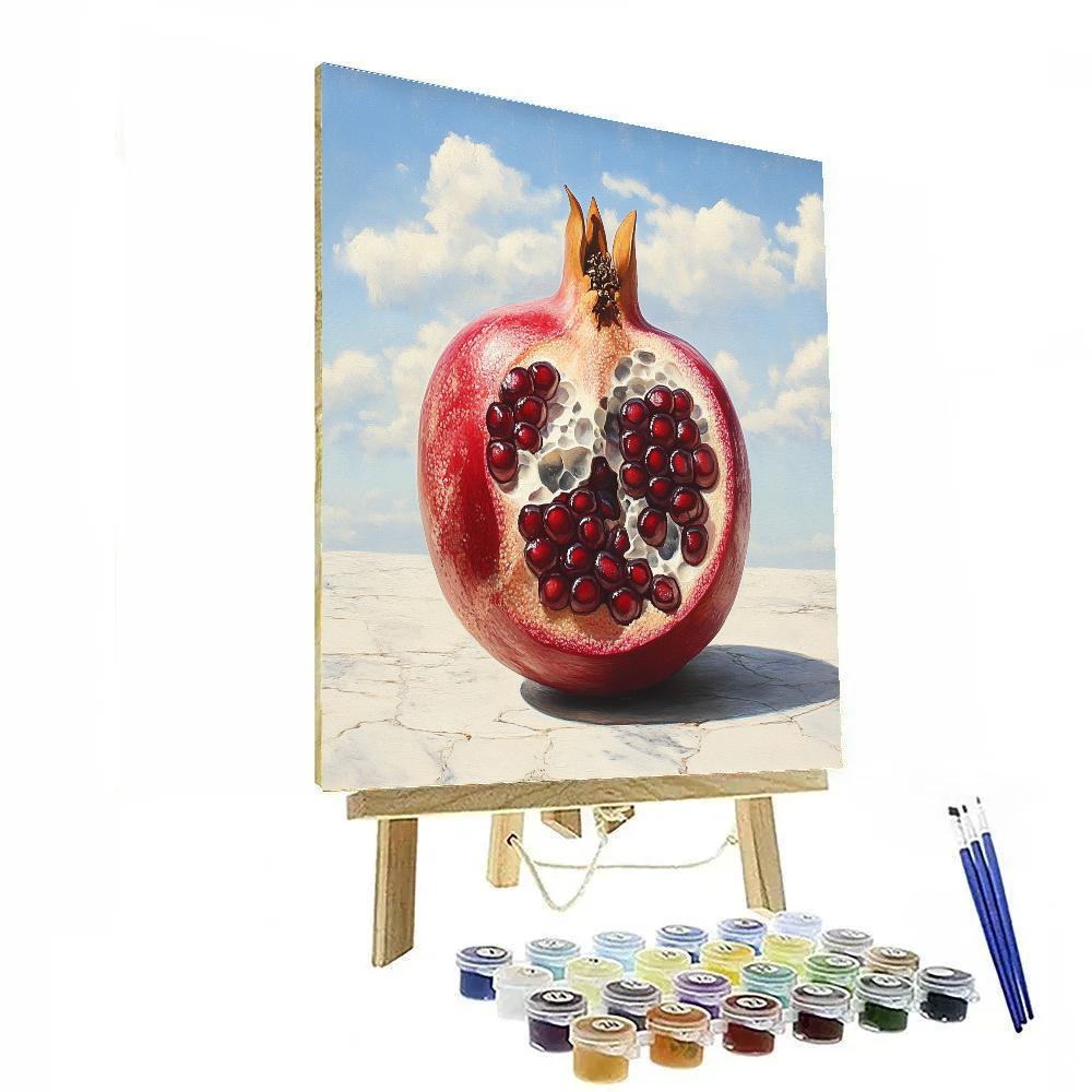 Michelangelo Inspired Nebula Pomegranate Number painting