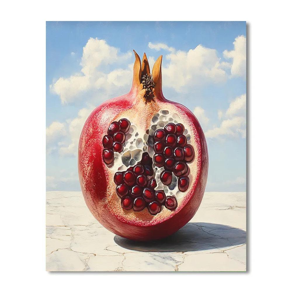 Michelangelo Inspired Nebula Pomegranate Number painting