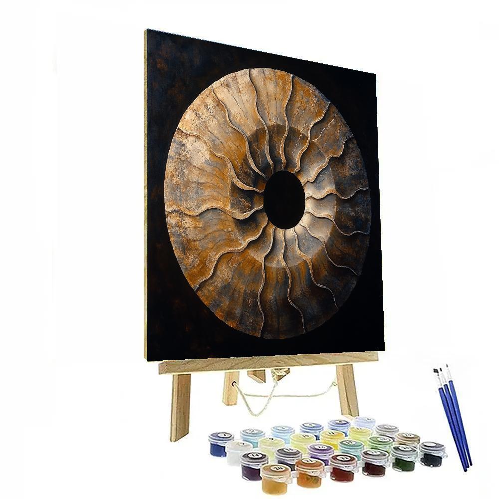 Caravaggio Inspired Fossil Spiral In Lunar Dust paint by numbers