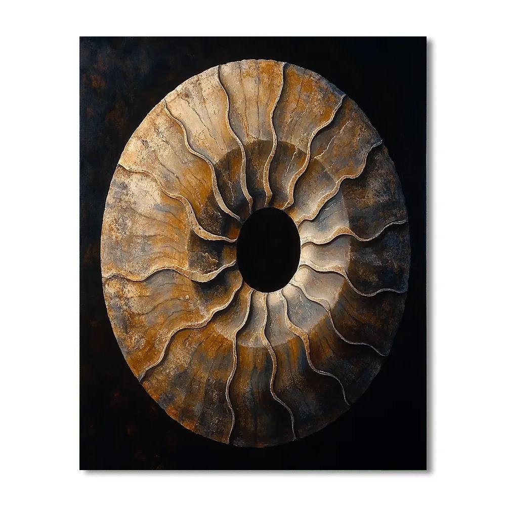 Caravaggio Inspired Fossil Spiral In Lunar Dust paint by numbers