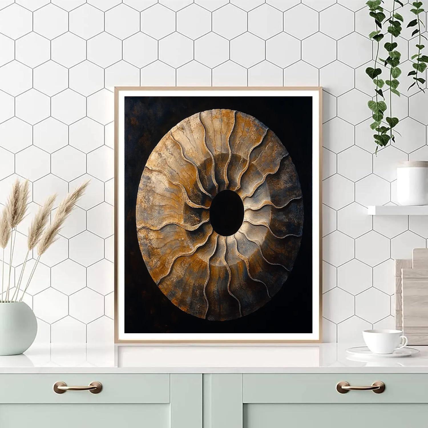 Caravaggio Inspired Fossil Spiral In Lunar Dust paint by numbers