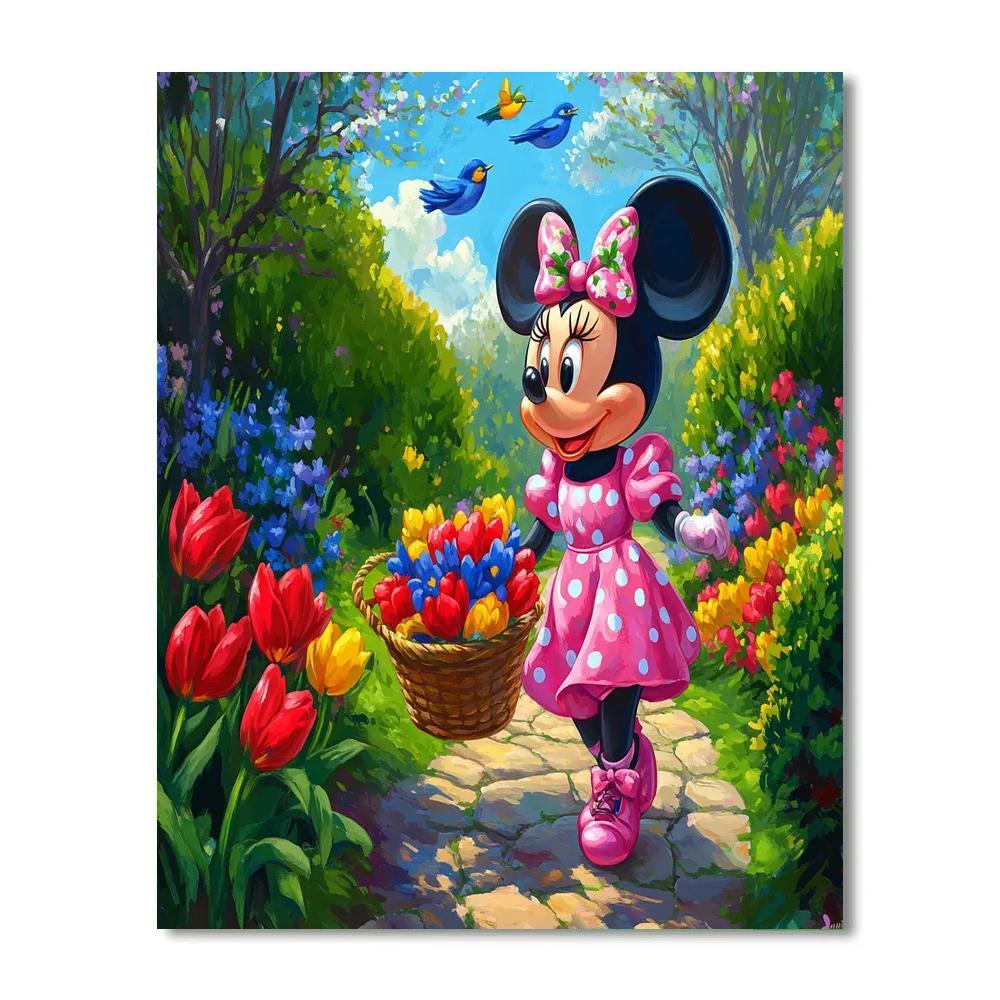 Minnie Mouse Spring Garden Parade Disney Inspired Paint by numbers kits