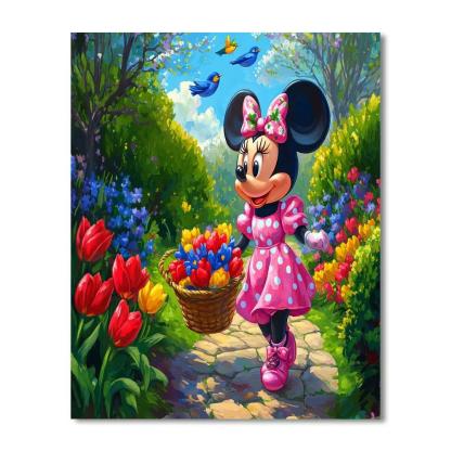 Minnie Mouse Spring Garden Parade Disney Inspired Paint by numbers kits
