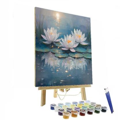 Claude Monet Inspired Water Lilies Under Moonlight painting number kit