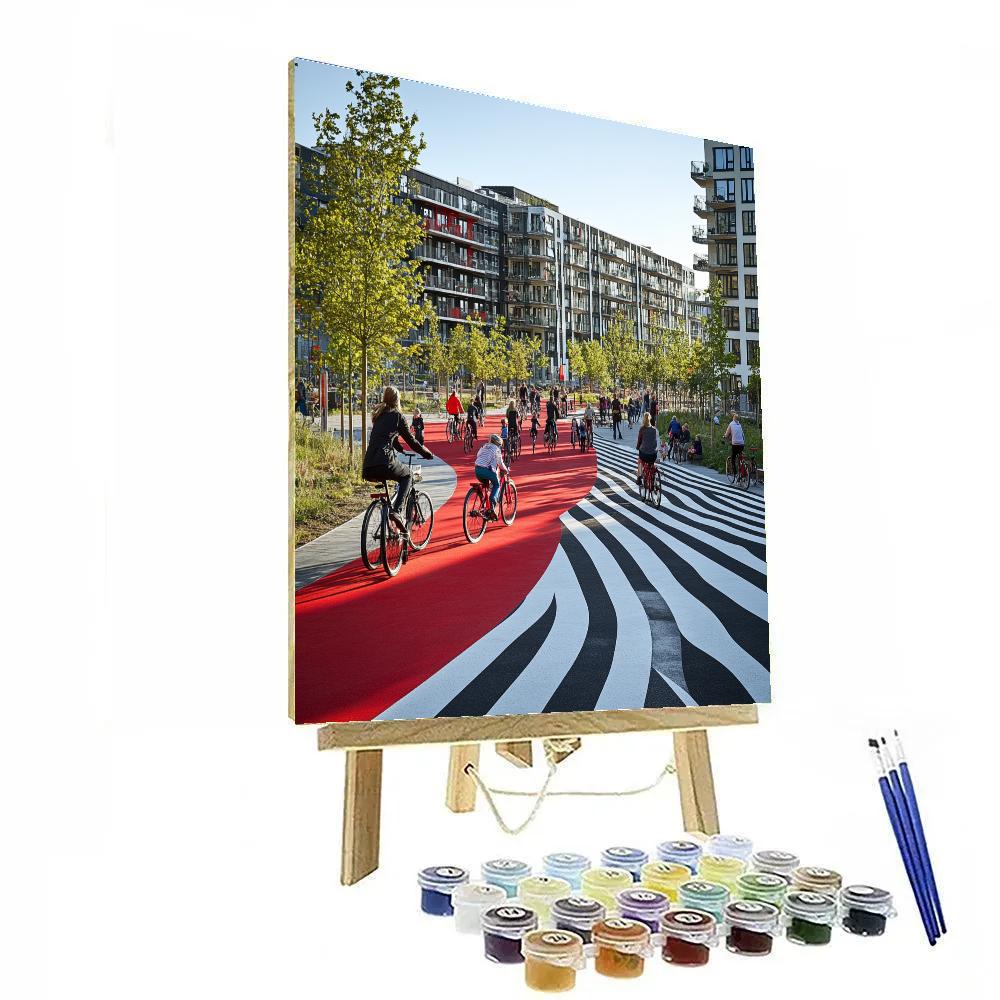Superkilen Urban Park Graphic Plaza Copenhagen Denmark painting number kit