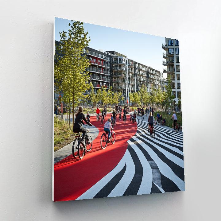 Superkilen Urban Park Graphic Plaza Copenhagen Denmark painting number kit