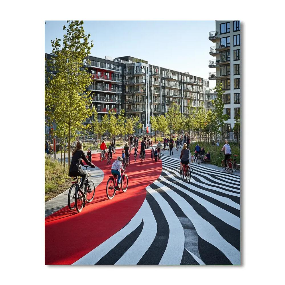 Superkilen Urban Park Graphic Plaza Copenhagen Denmark painting number kit