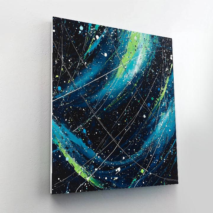 Jackson Pollock Inspired Aurora Vortex Over Polar Night Numbered painting kits