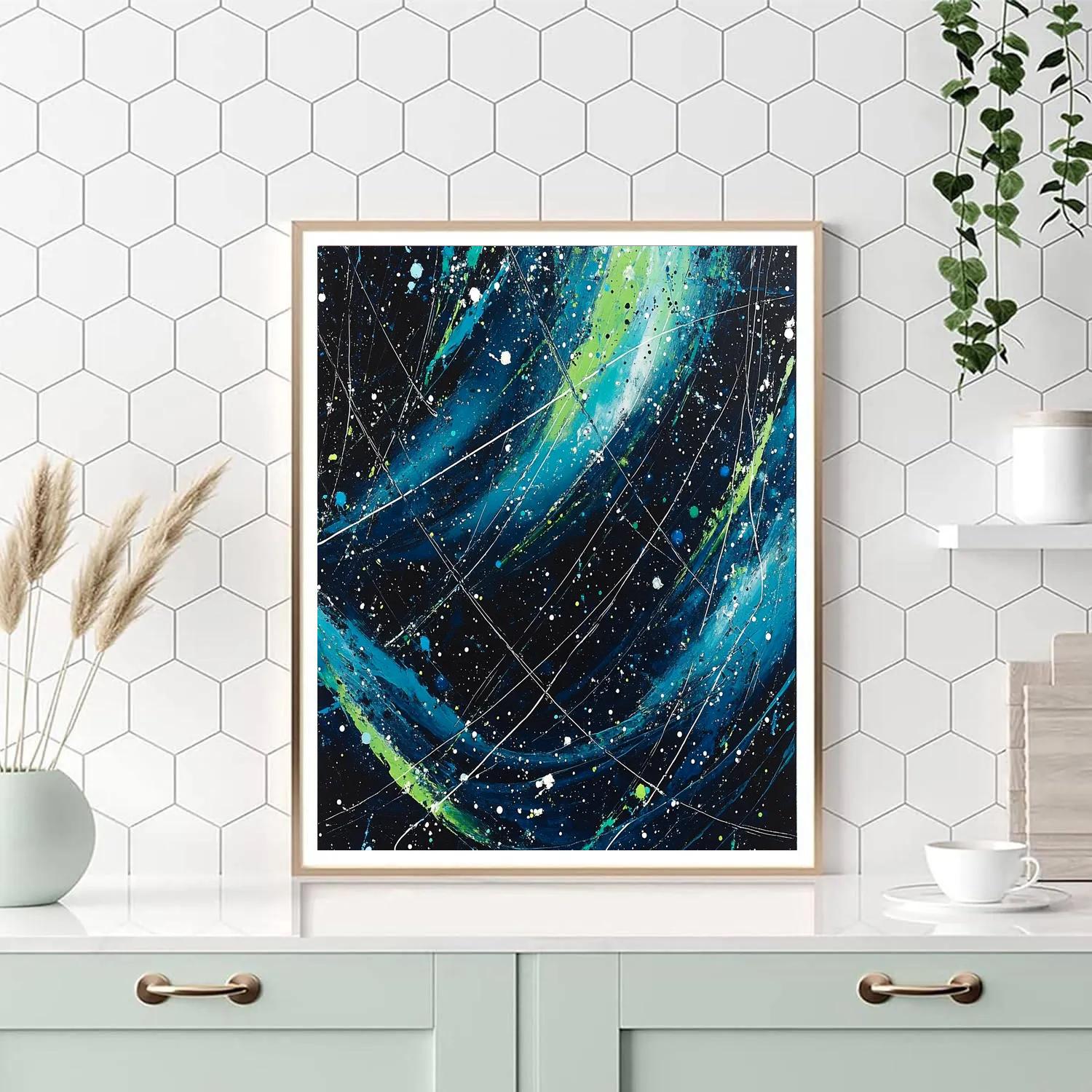 Jackson Pollock Inspired Aurora Vortex Over Polar Night Numbered painting kits