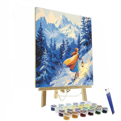Anna Snowy Mountain Trail Adventure Disney Inspired Number painting