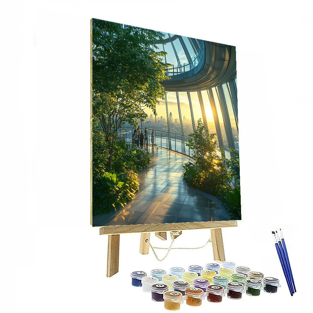 Sky Garden Glass Canopy View London United Kingdom Numbered painting kits