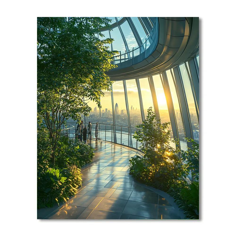 Sky Garden Glass Canopy View London United Kingdom Numbered painting kits