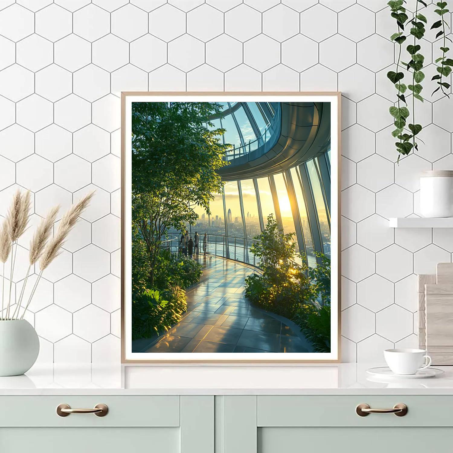 Sky Garden Glass Canopy View London United Kingdom Numbered painting kits