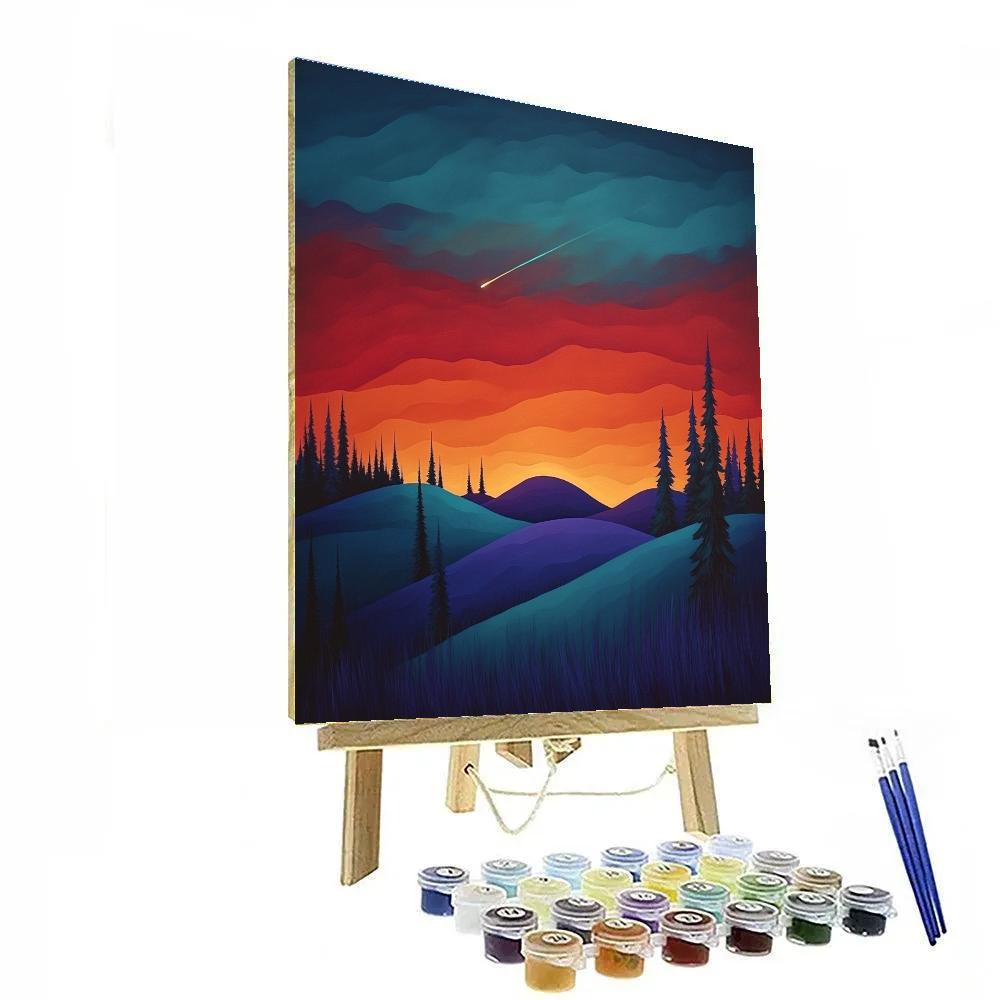 Frederick Varley Inspired Comet Dawn Above Wind Shaped Hills DIY paint by numbers