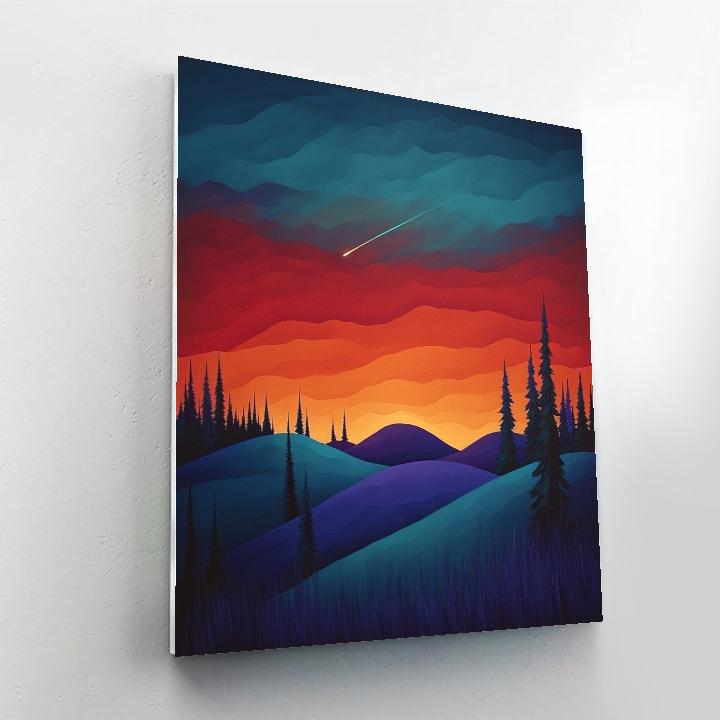 Frederick Varley Inspired Comet Dawn Above Wind Shaped Hills DIY paint by numbers