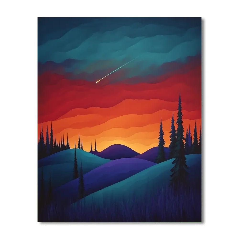 Frederick Varley Inspired Comet Dawn Above Wind Shaped Hills DIY paint by numbers