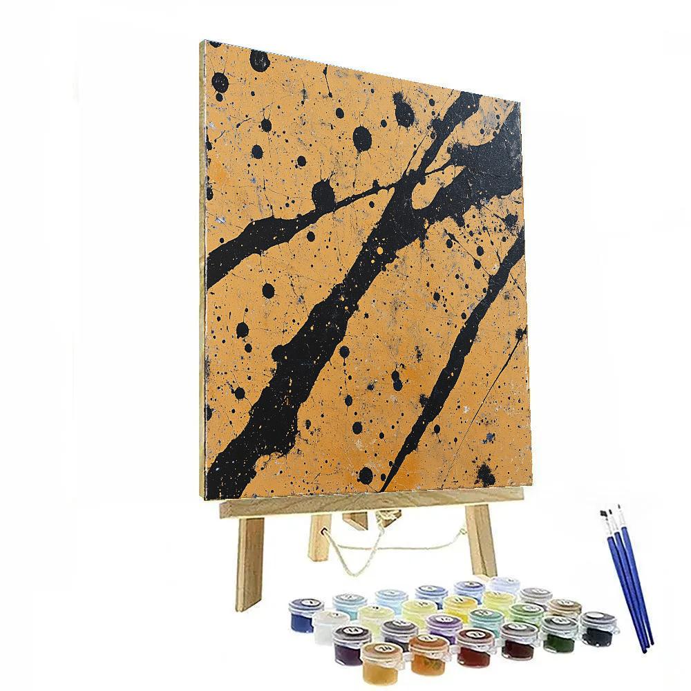 Jackson Pollock Inspired Monsoon Static And Ochre Thunderfields Number painting