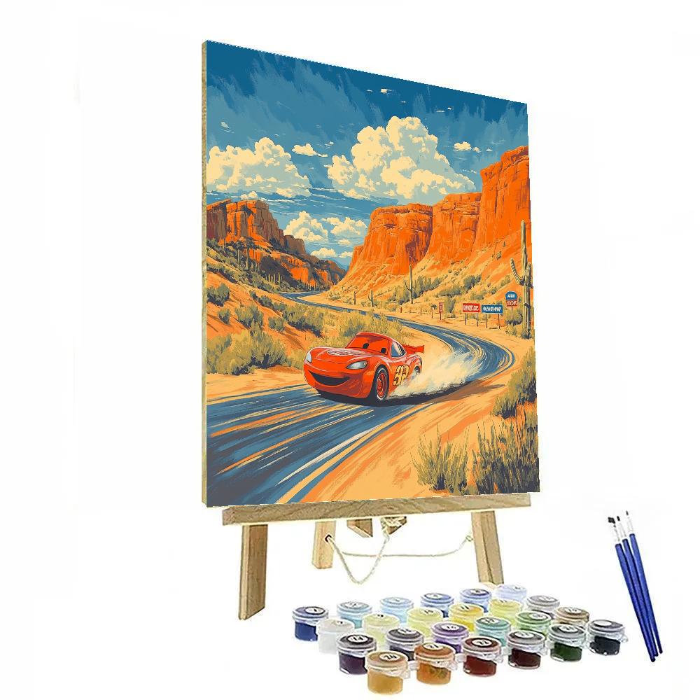 Lightning McQueen Desert Speed Challenge Disney Inspired Paint by numbers kits