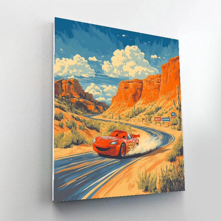 Lightning McQueen Desert Speed Challenge Disney Inspired Paint by numbers kits