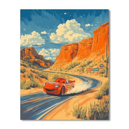 Lightning McQueen Desert Speed Challenge Disney Inspired Paint by numbers kits