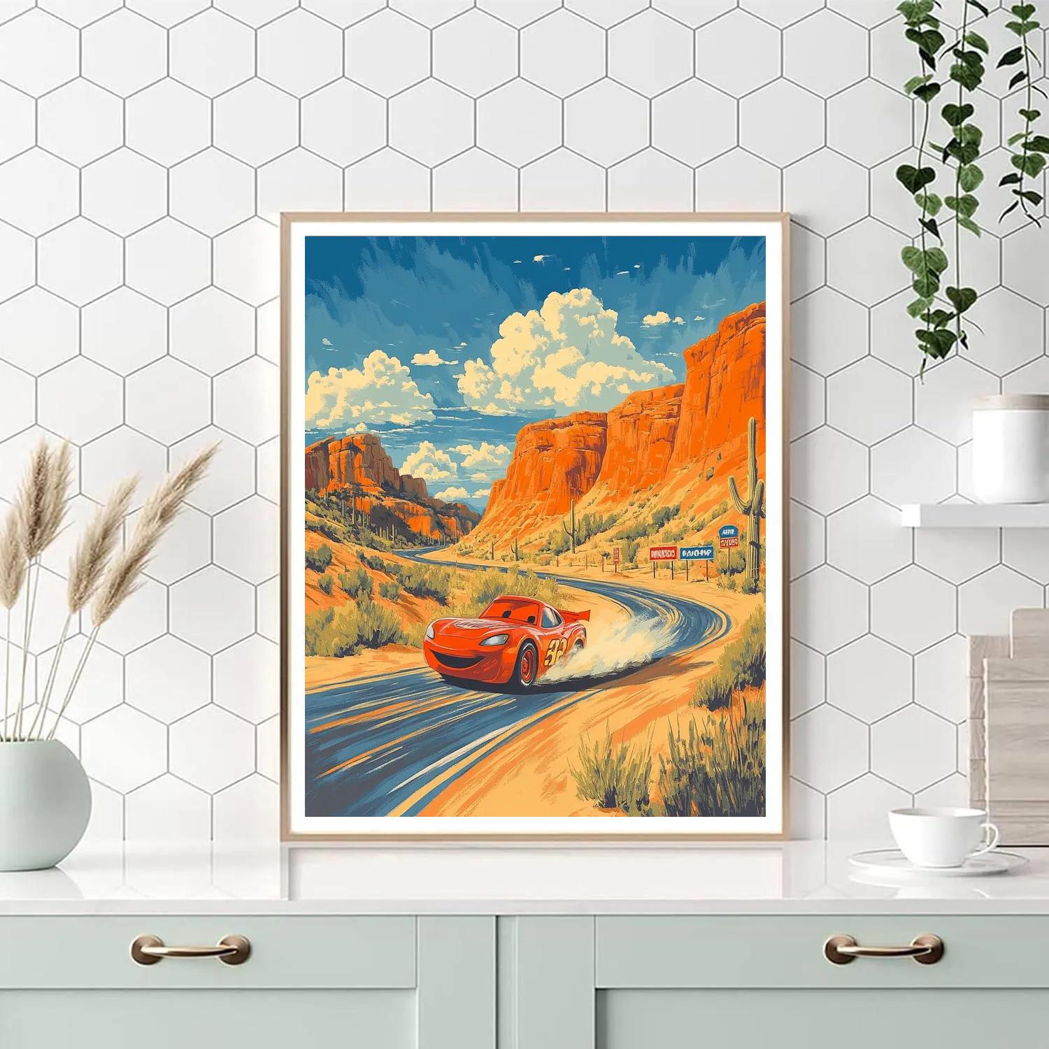 Lightning McQueen Desert Speed Challenge Disney Inspired Paint by numbers kits