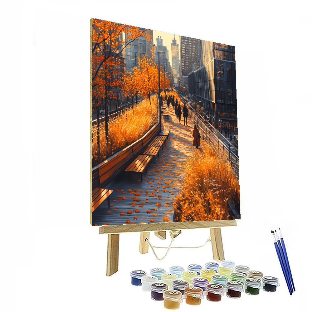 The High Line Autumn Walkway New York City United States painting number kit