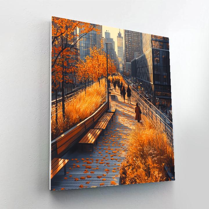 The High Line Autumn Walkway New York City United States painting number kit