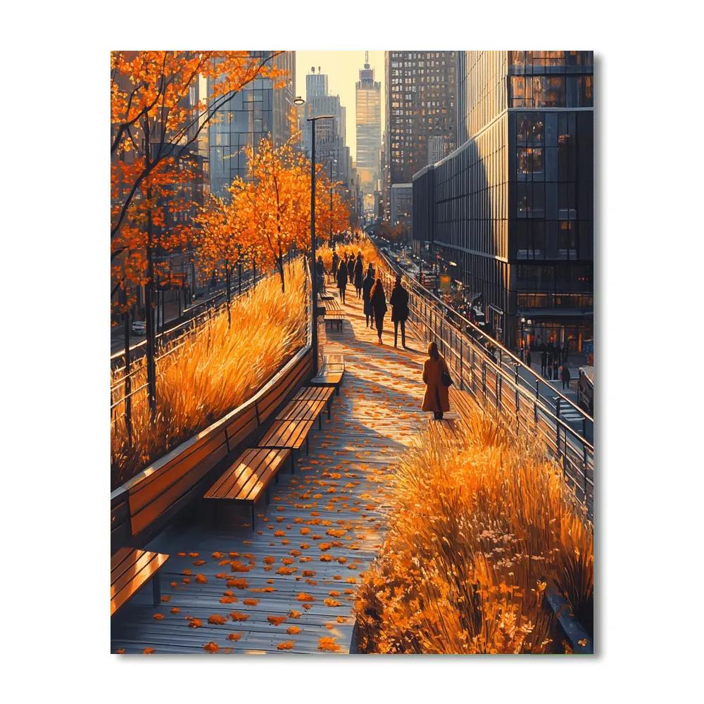 The High Line Autumn Walkway New York City United States painting number kit