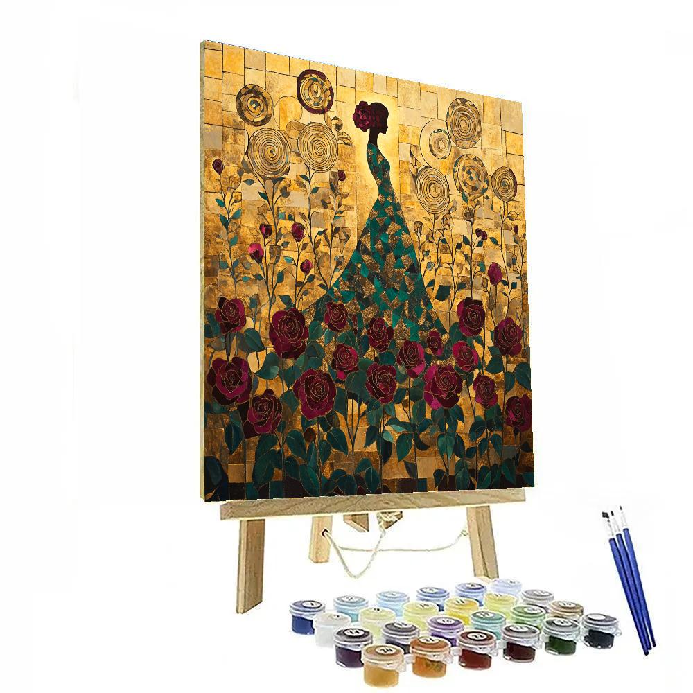 Gustav Klimt Inspired Golden Garden Of Roses Paint by numbers kits