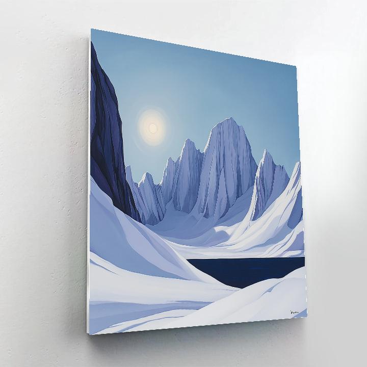 Lawren Harris Inspired Cathedral Glacier Under Polar Halo painting number kit