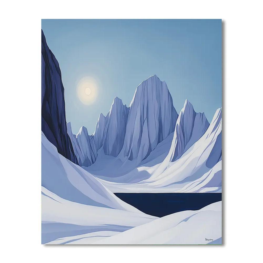 Lawren Harris Inspired Cathedral Glacier Under Polar Halo painting number kit