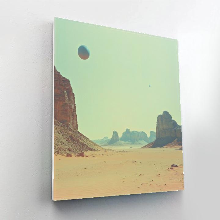 Salvador Dali Inspired Desert With Floating Planets painting number kit