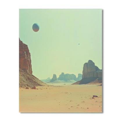 Salvador Dali Inspired Desert With Floating Planets painting number kit