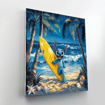 Stitch Tropical Surf Shore Fun Disney Inspired Number painting
