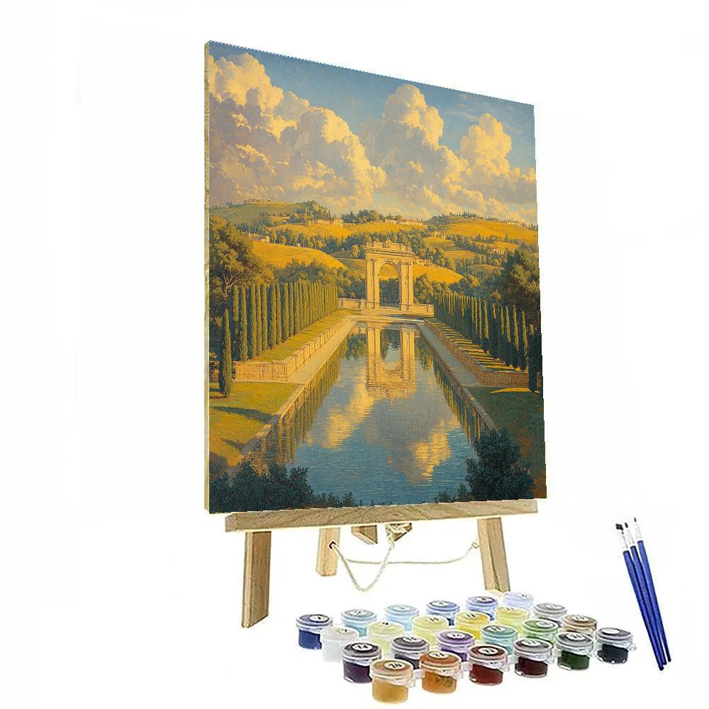 Raphael Inspired Triumphal Arch Over A Reflecting Canal Number painting