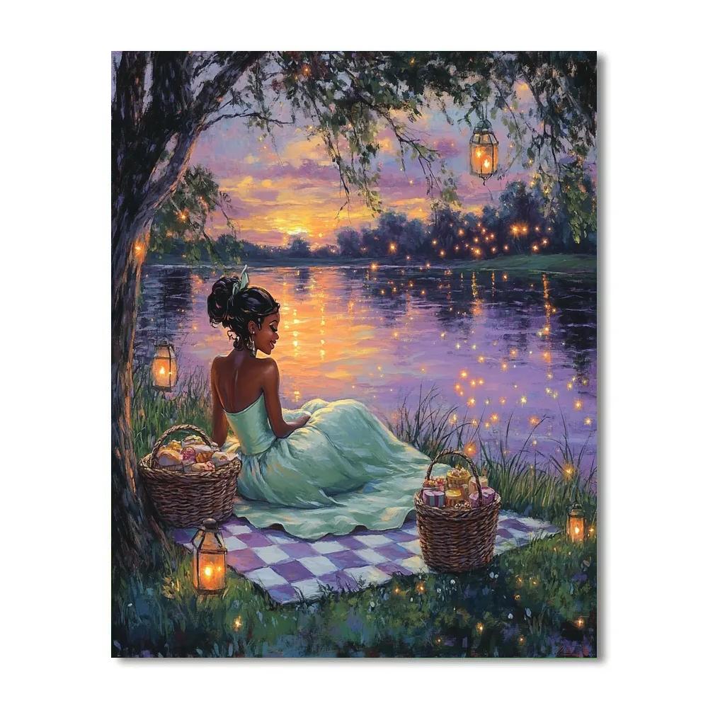 Tiana Riverside Picnic Dream Disney Inspired Paint by numbers art