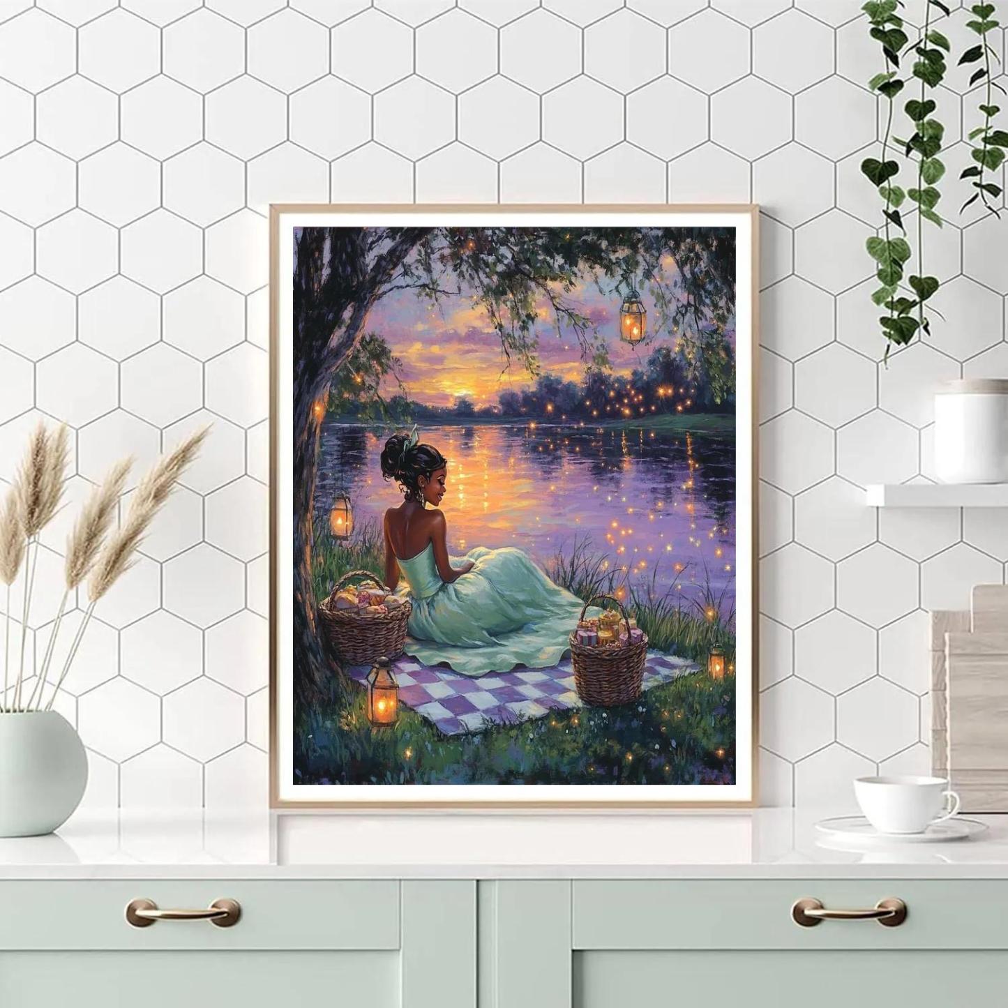 Tiana Riverside Picnic Dream Disney Inspired Paint by numbers art