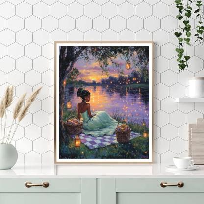 Tiana Riverside Picnic Dream Disney Inspired Paint by numbers art