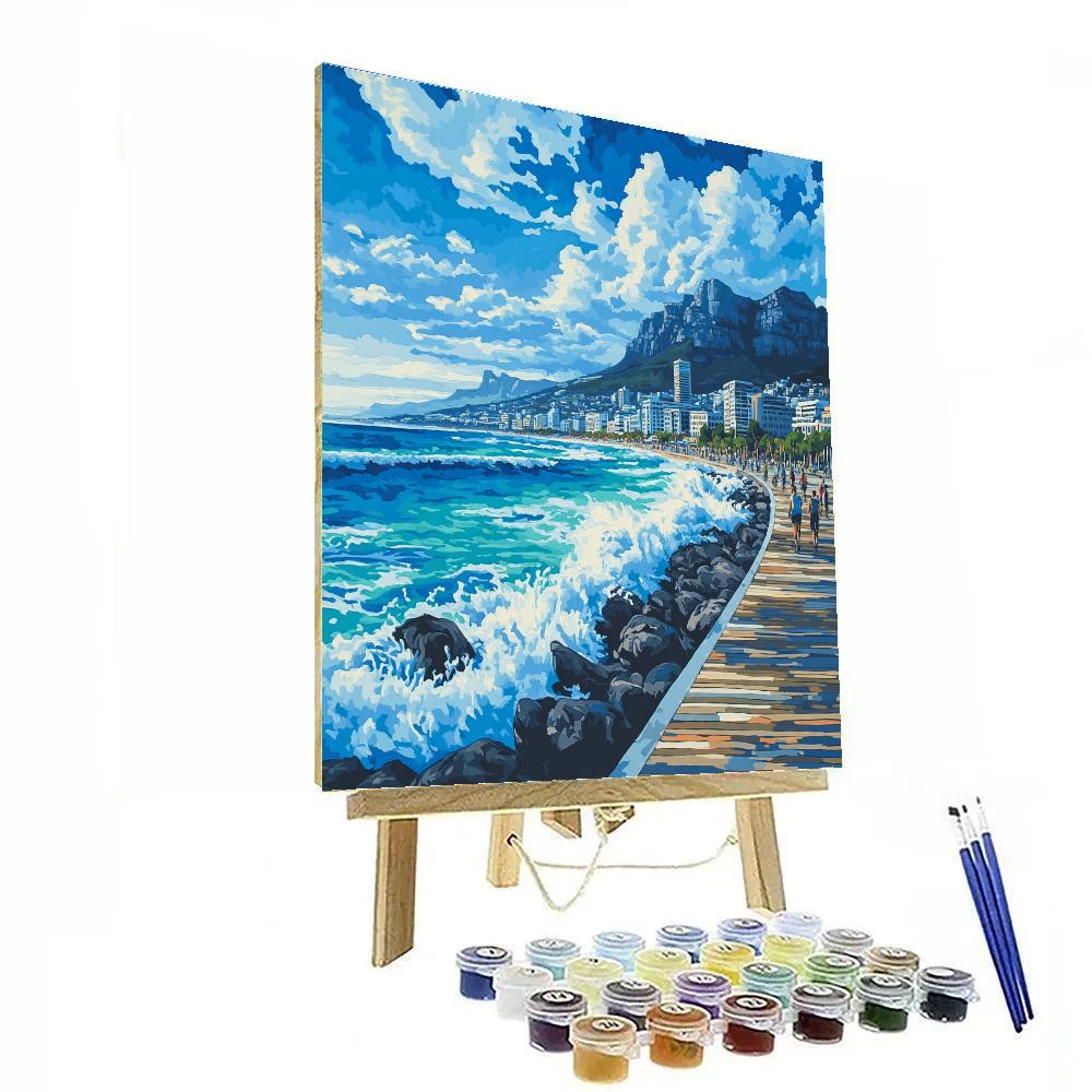 Windy Boardwalk At Sea Point Promenade Cape Town South Africa Numbered painting kits